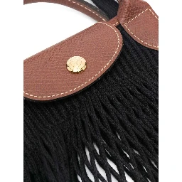 Le Pliage Filet Black Handbag with Engraved Logo in Mesh Woman