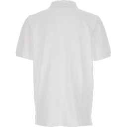 White Polo Shirt with Classic Collar and Logo Embroidery on the Front in Cotton Man