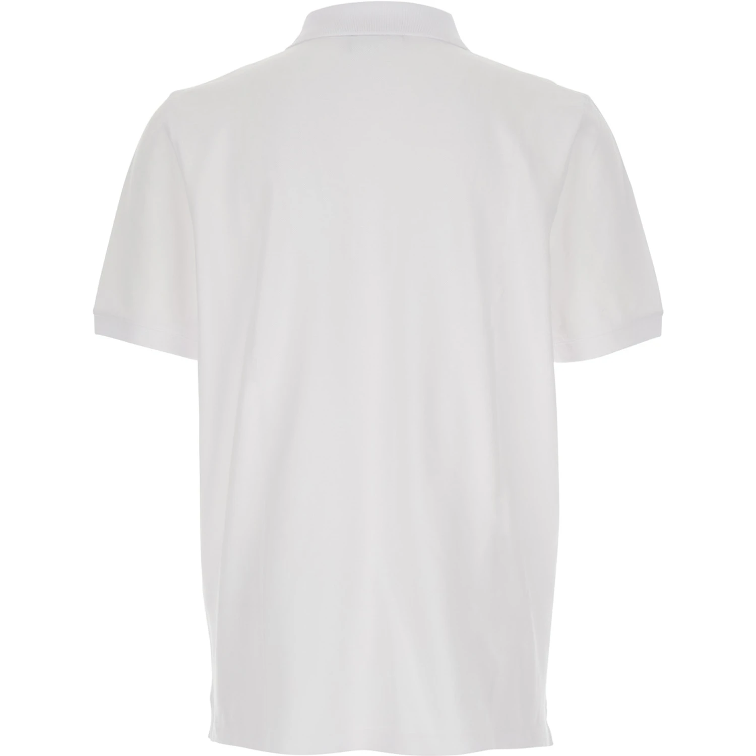 White Polo Shirt with Classic Collar and Logo Embroidery on the Front in Cotton Man