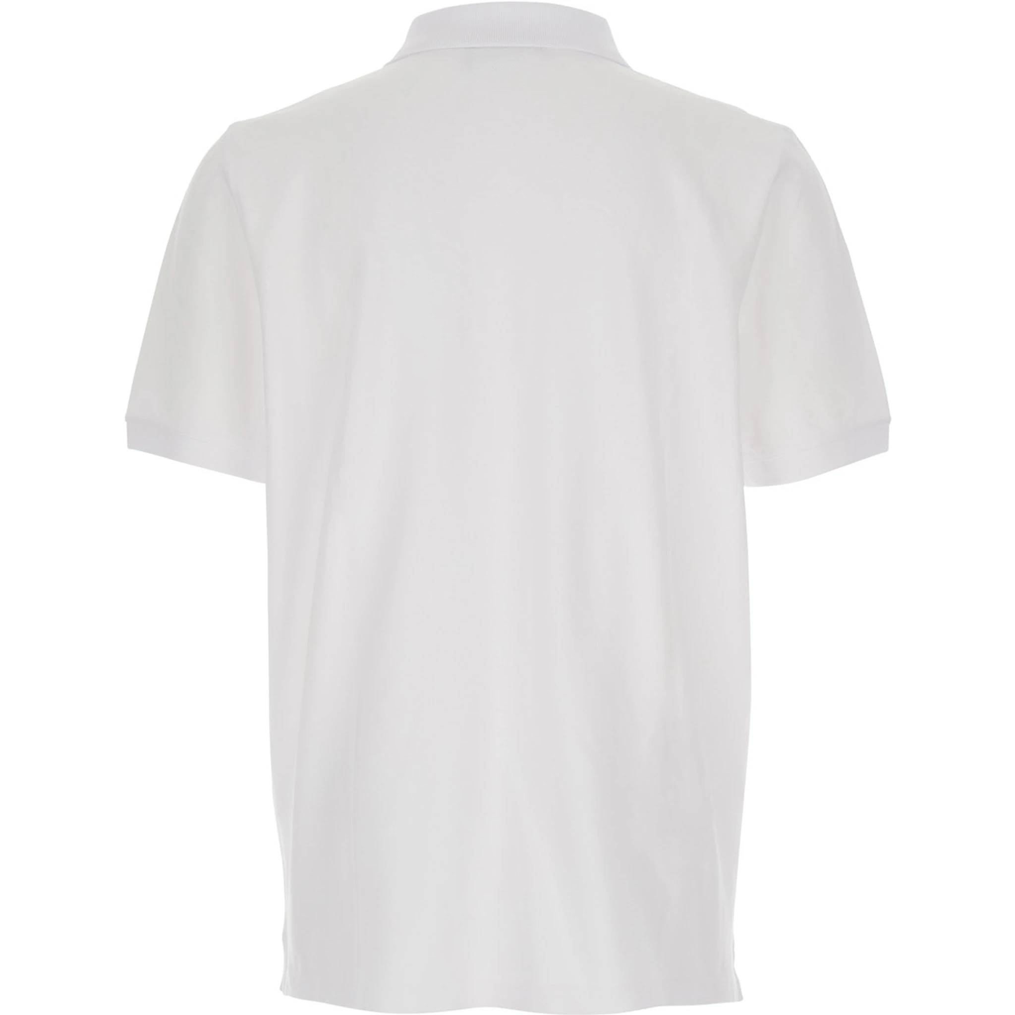 White Polo Shirt with Classic Collar and Logo Embroidery on the Front in Cotton Man