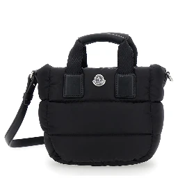 Karadoc Black Micro Handbag with Adjustable and Removable Shoulder Strap and Logo Patch on the Front in Tech Fabric Woman