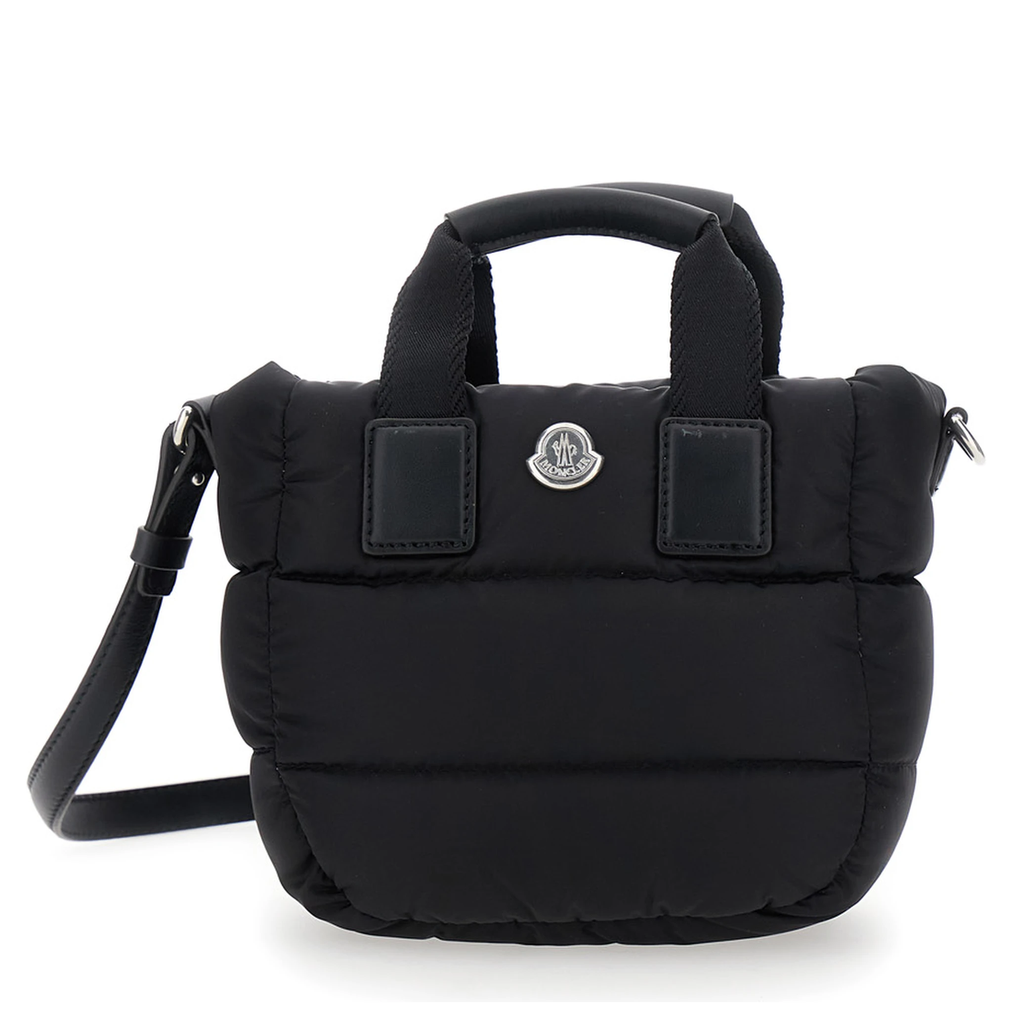 Karadoc Black Micro Handbag with Adjustable and Removable Shoulder Strap and Logo Patch on the Front in Tech Fabric Woman
