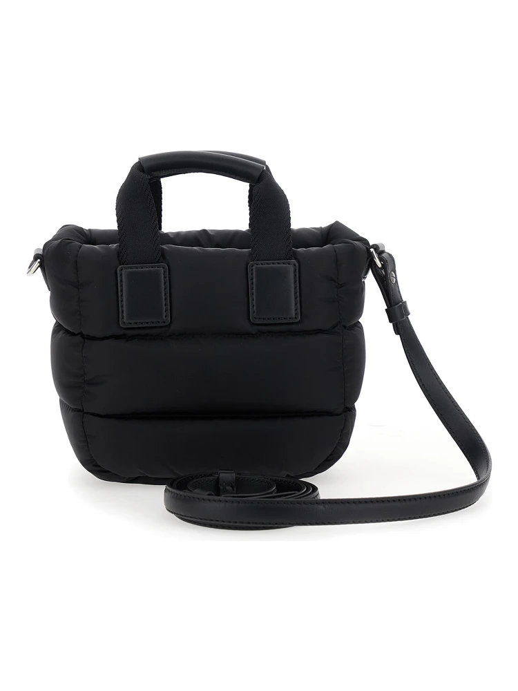 Karadoc Black Micro Handbag with Adjustable and Removable Shoulder Strap and Logo Patch on the Front in Tech Fabric Woman alternative