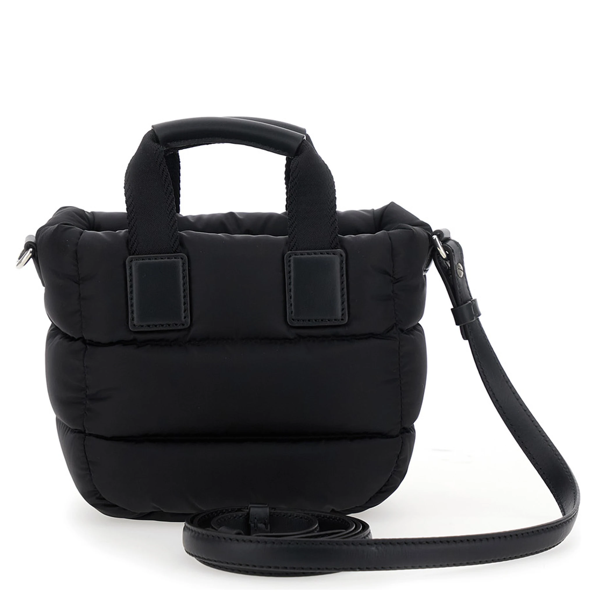 Karadoc Black Micro Handbag with Adjustable and Removable Shoulder Strap and Logo Patch on the Front in Tech Fabric Woman