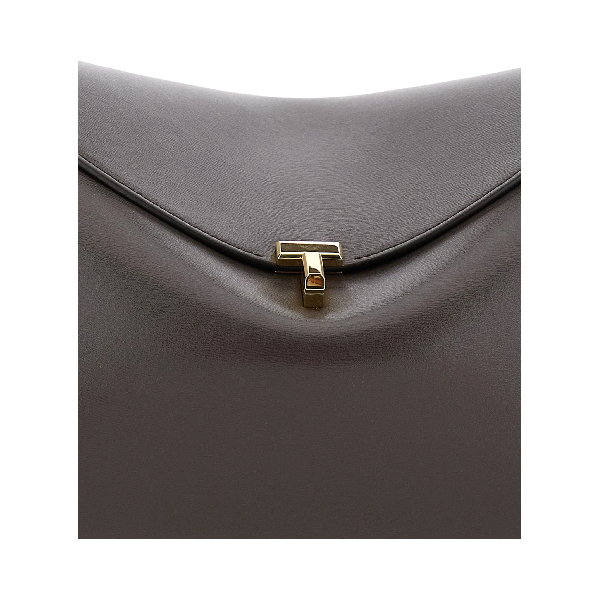 Brown Handbag with Removable Shoulder Strap in Leather Woman