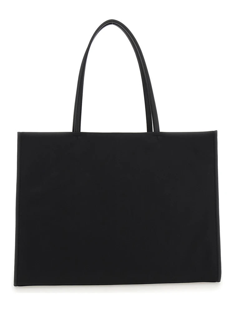 Ella Black Large Tote Bag with Tonal Logo Detail in Tech Fabric Woman alternative
