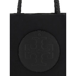 Ella Black Large Tote Bag with Tonal Logo Detail in Tech Fabric Woman