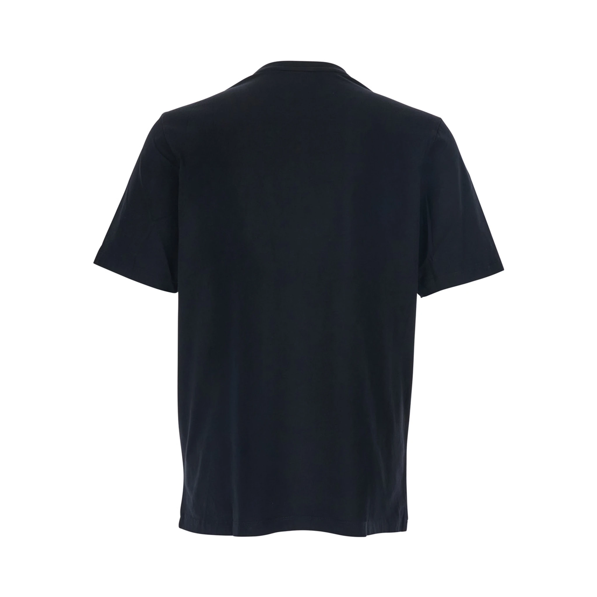 Black T-Shirt with Fox Head Patch in Cotton Man
