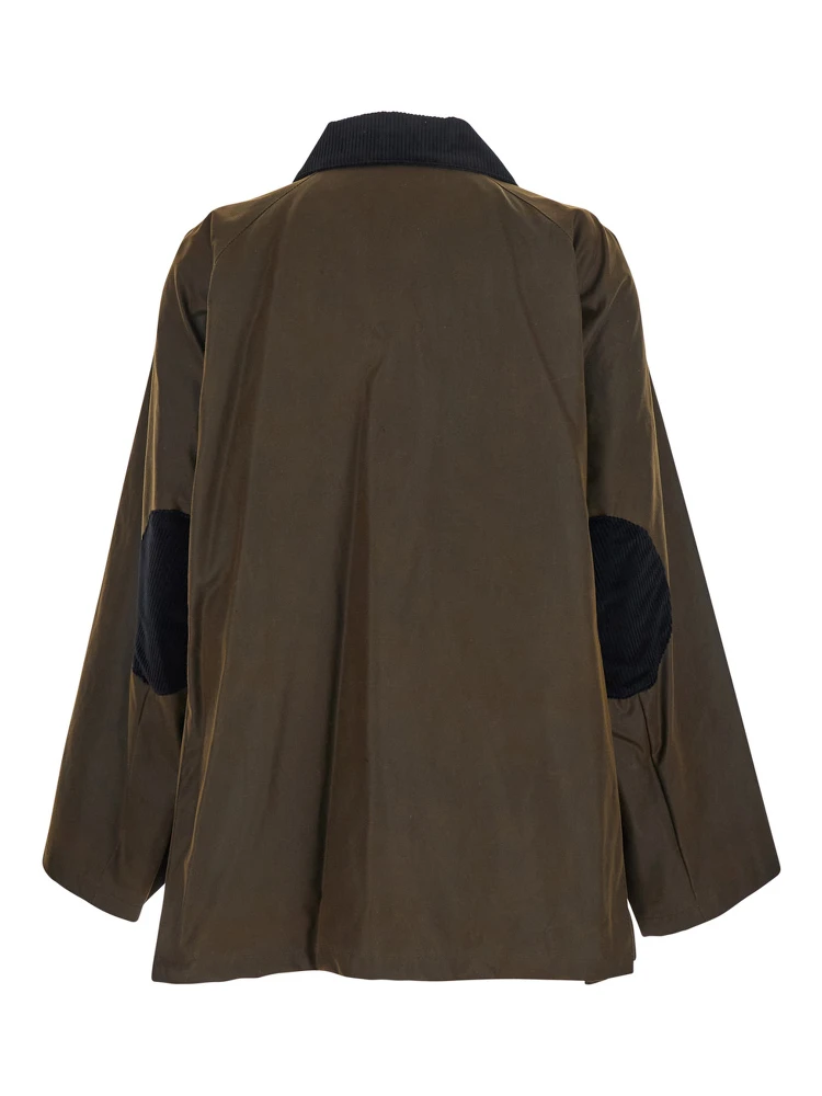 Brown Jacket with Corduroy Collar and Rear English Vents in Cotton Woman alternative