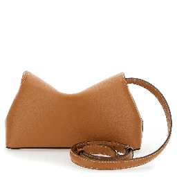 T-Lock Brown Crossbody Bag with Twist Lock Closure in Hammered Leather Woman