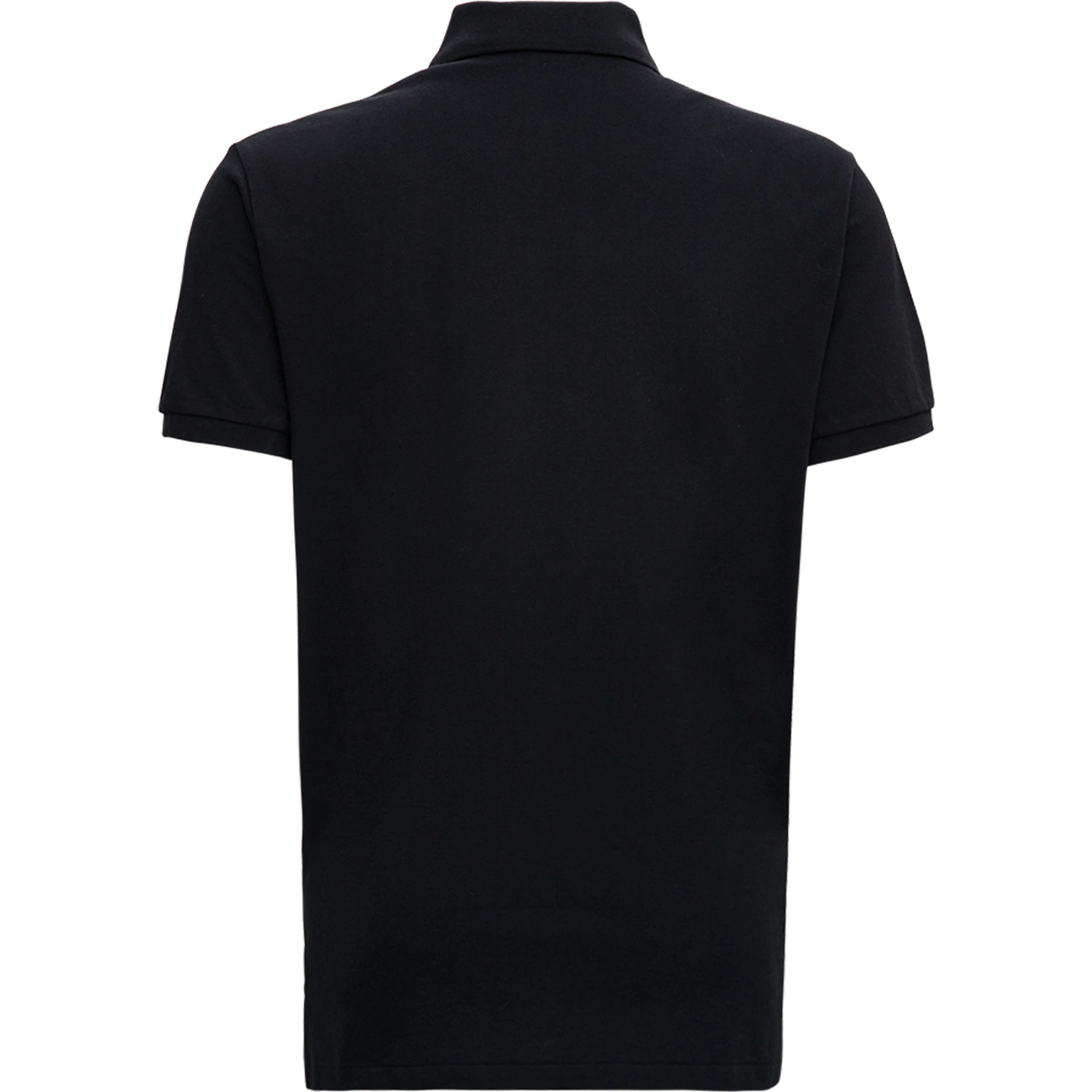 "Custom Slim Fit" Black Polo Shirt with Classic Collar and Pony Embroidery on the Front in Cotton Man