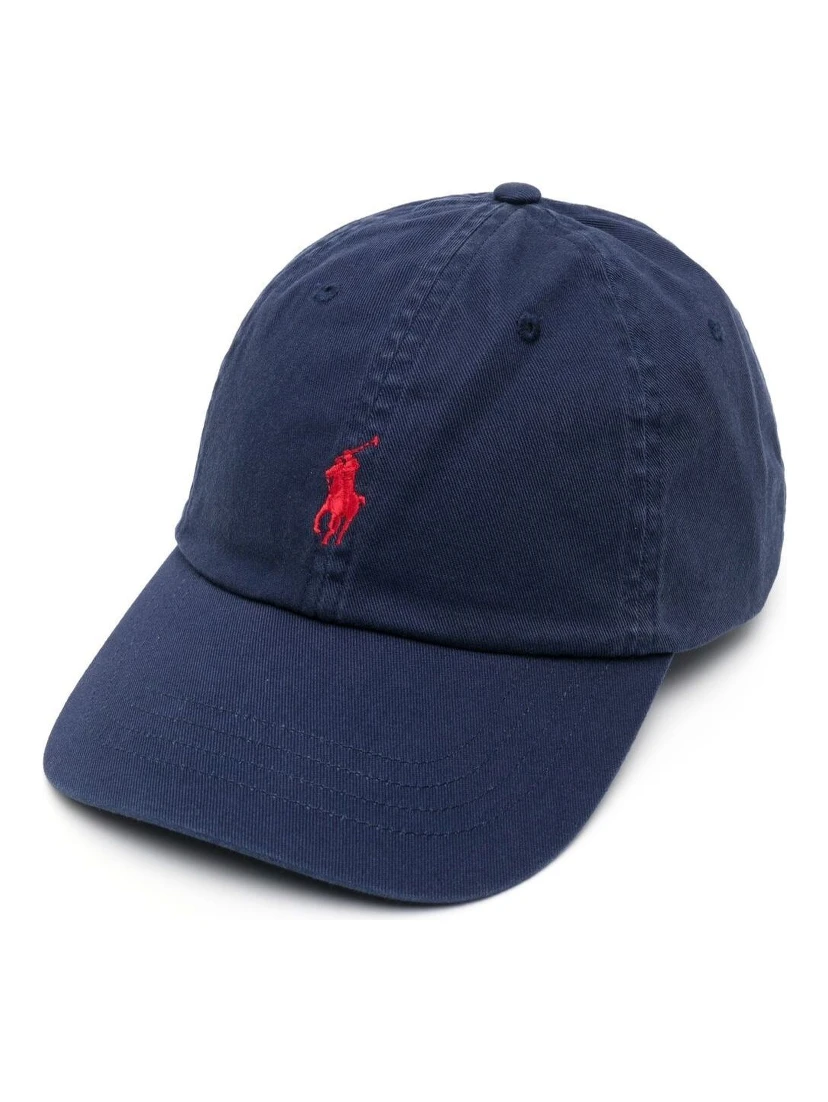 Blue Baseball Cap with Logo Embroidery in Cotton Man