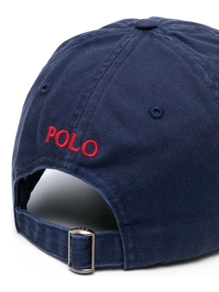 Blue Baseball Cap with Logo Embroidery in Cotton Man alternative