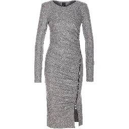 long-sleeve ruched dress