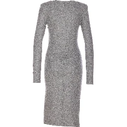 long-sleeve ruched dress