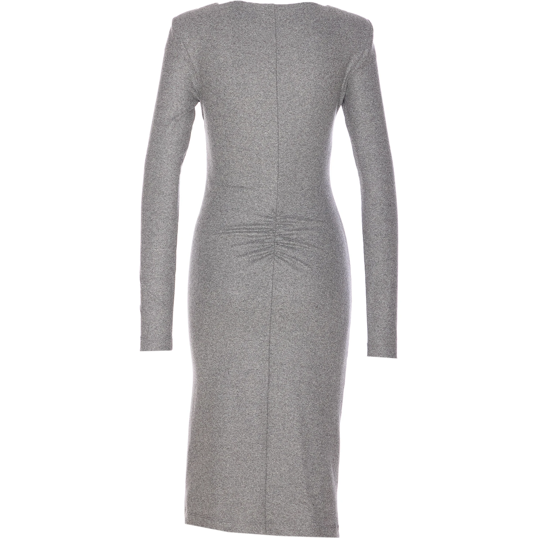 long-sleeve ruched dress
