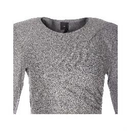 long-sleeve ruched dress