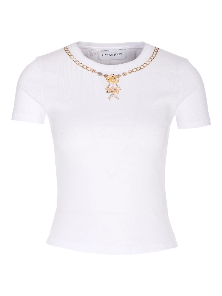 Tromp l'oeil jewel-embellished T-shirt