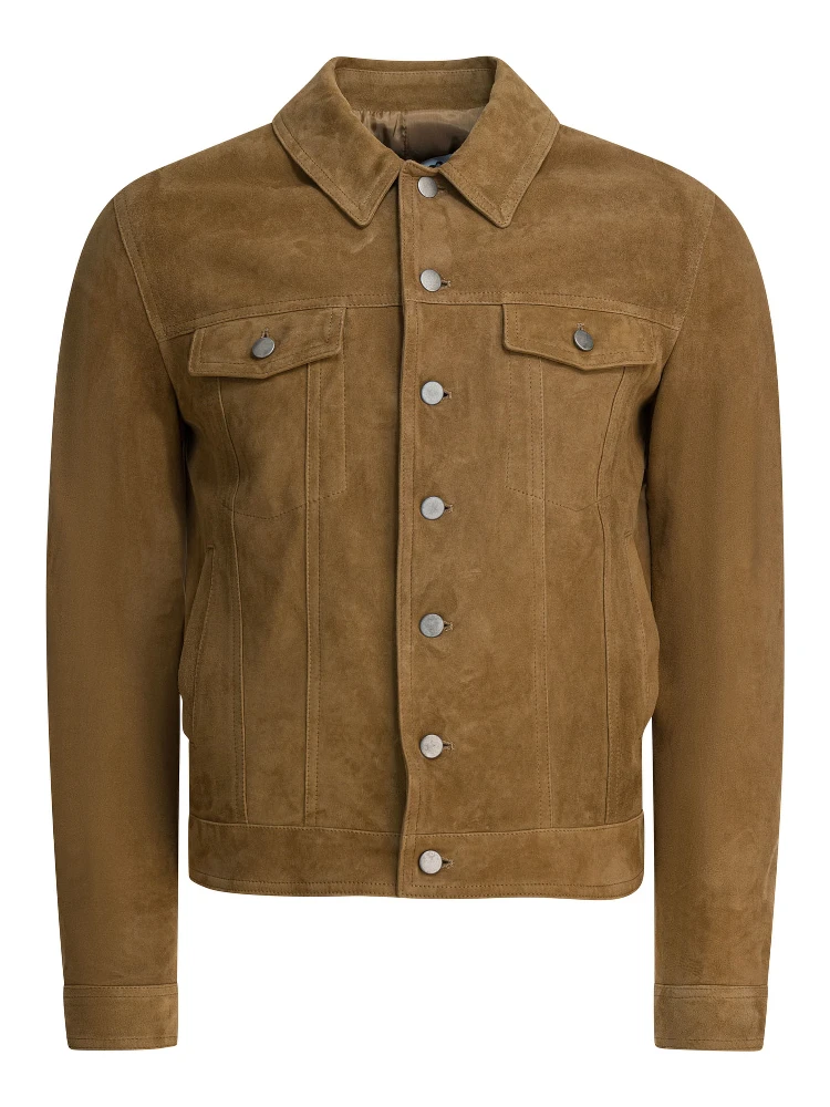 Overshirt jacket in suede