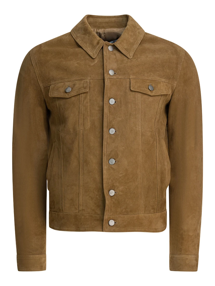 Overshirt jacket in suede