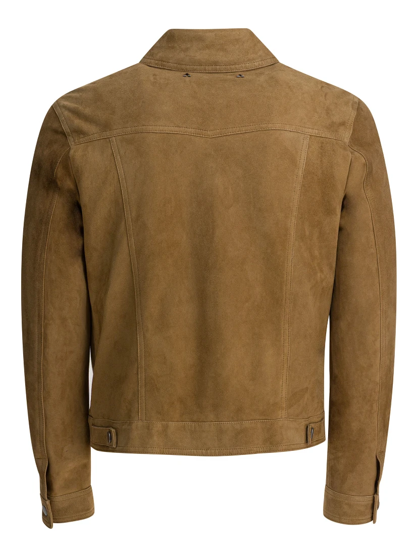 Overshirt jacket in suede