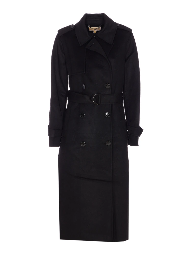 wool-blend belted double-breasted coat