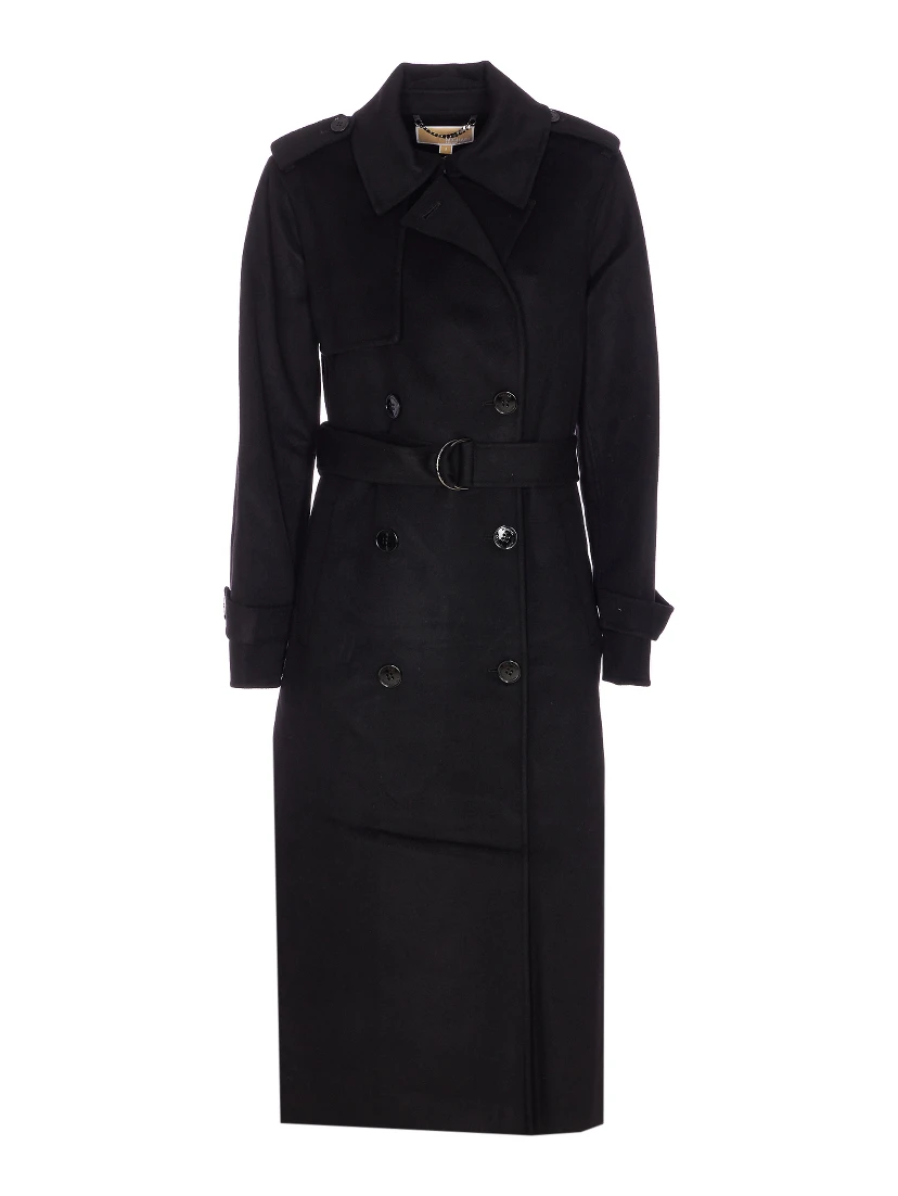 wool-blend belted double-breasted coat