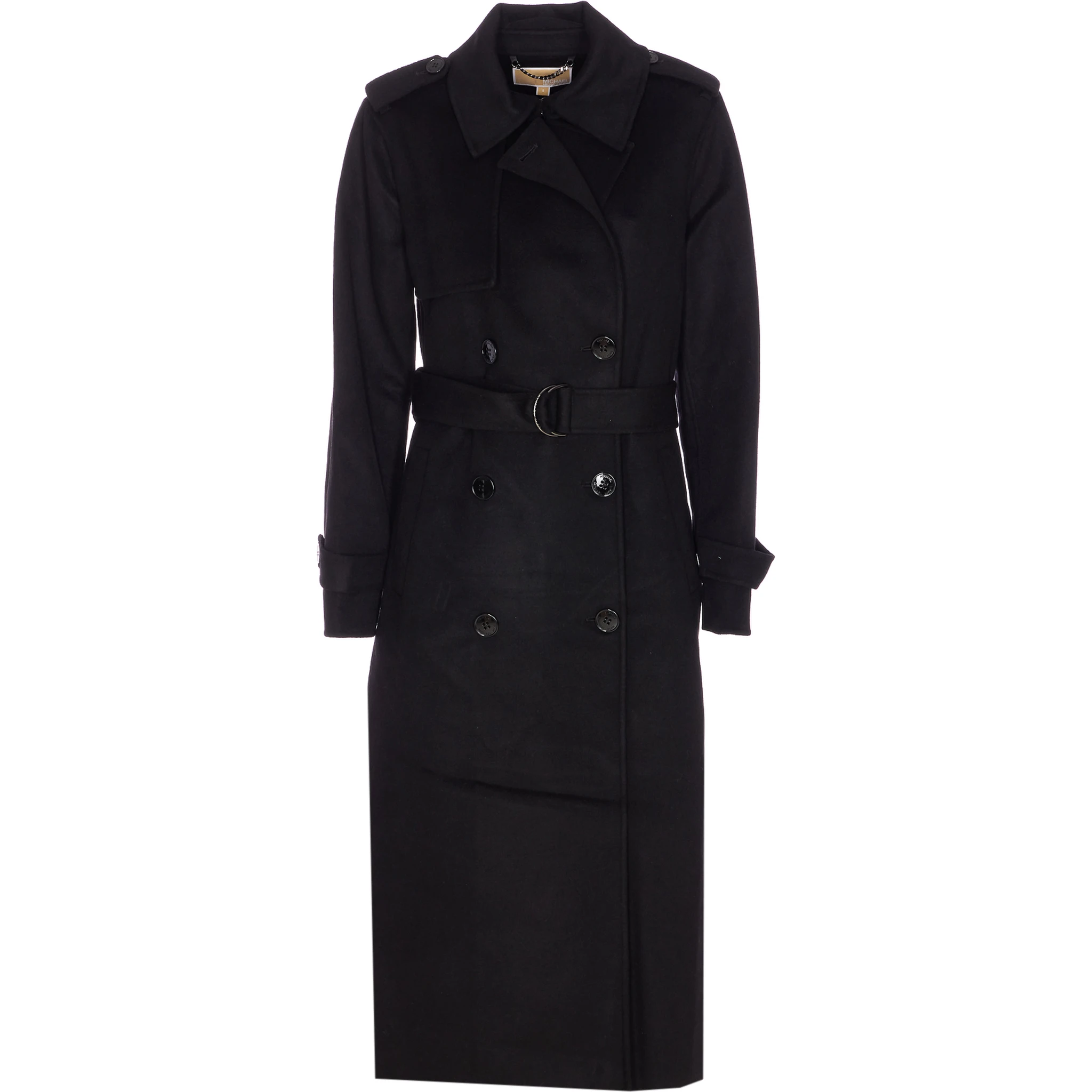 wool-blend belted double-breasted coat