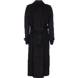 wool-blend belted double-breasted coat