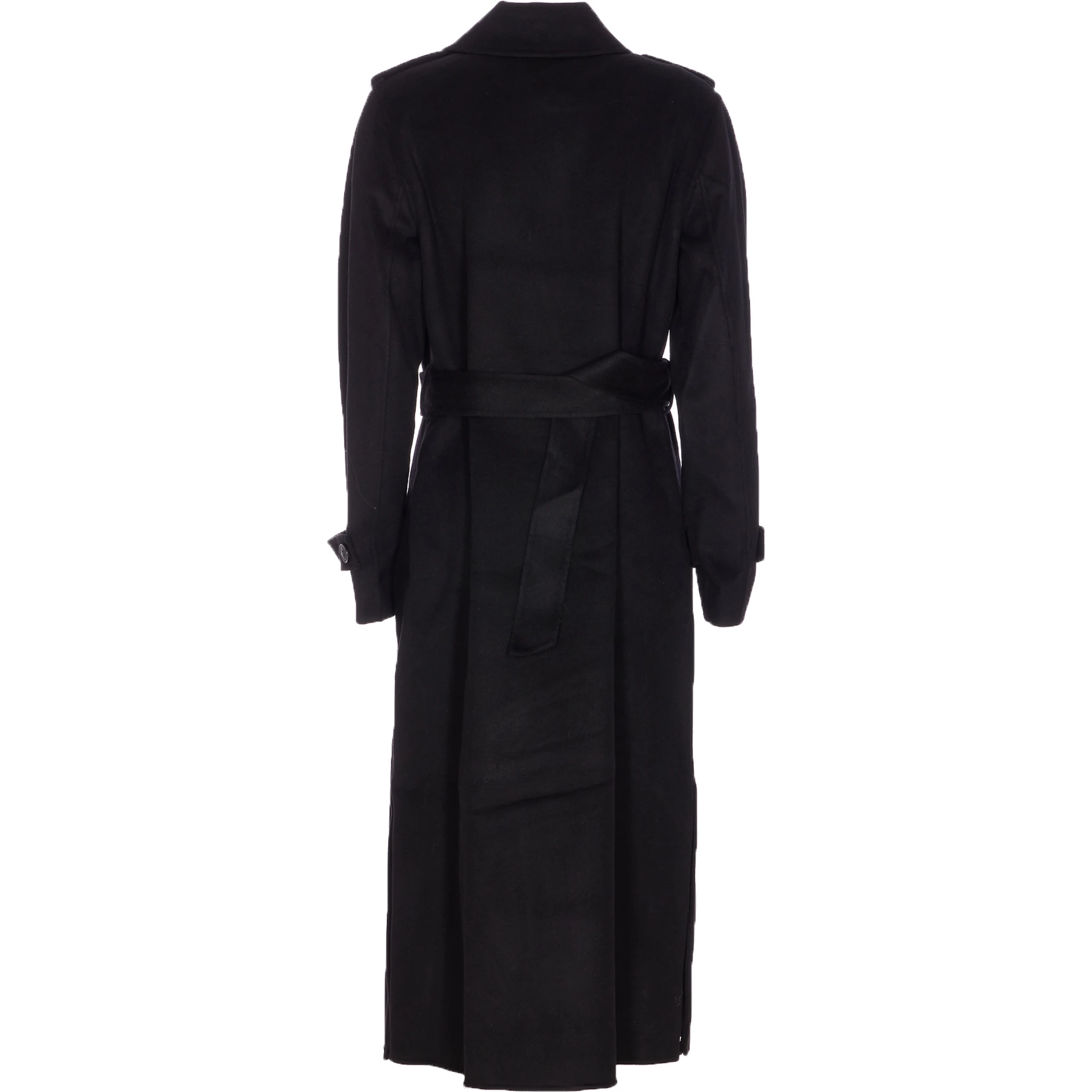 wool-blend belted double-breasted coat