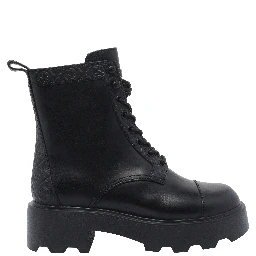 monogram lug sole ankle boots
