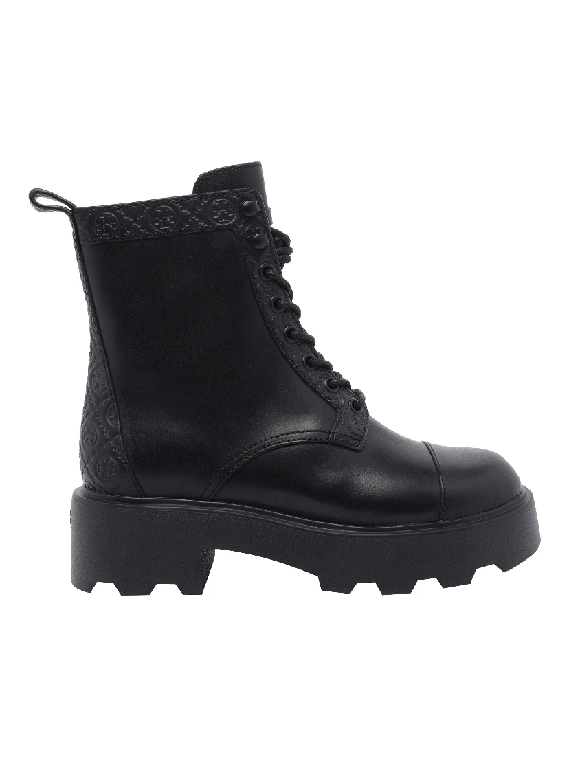 monogram lug sole ankle boots