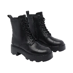 monogram lug sole ankle boots