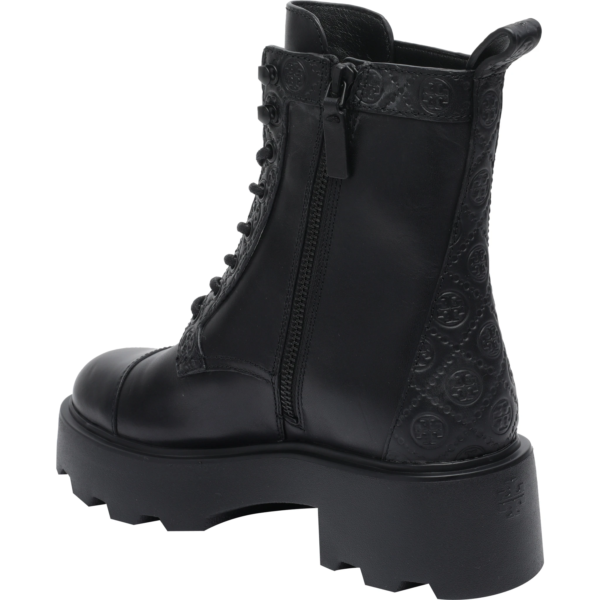 monogram lug sole ankle boots