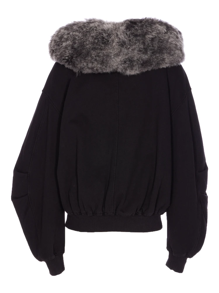 fur-trimmed zip-up hoodie alternative
