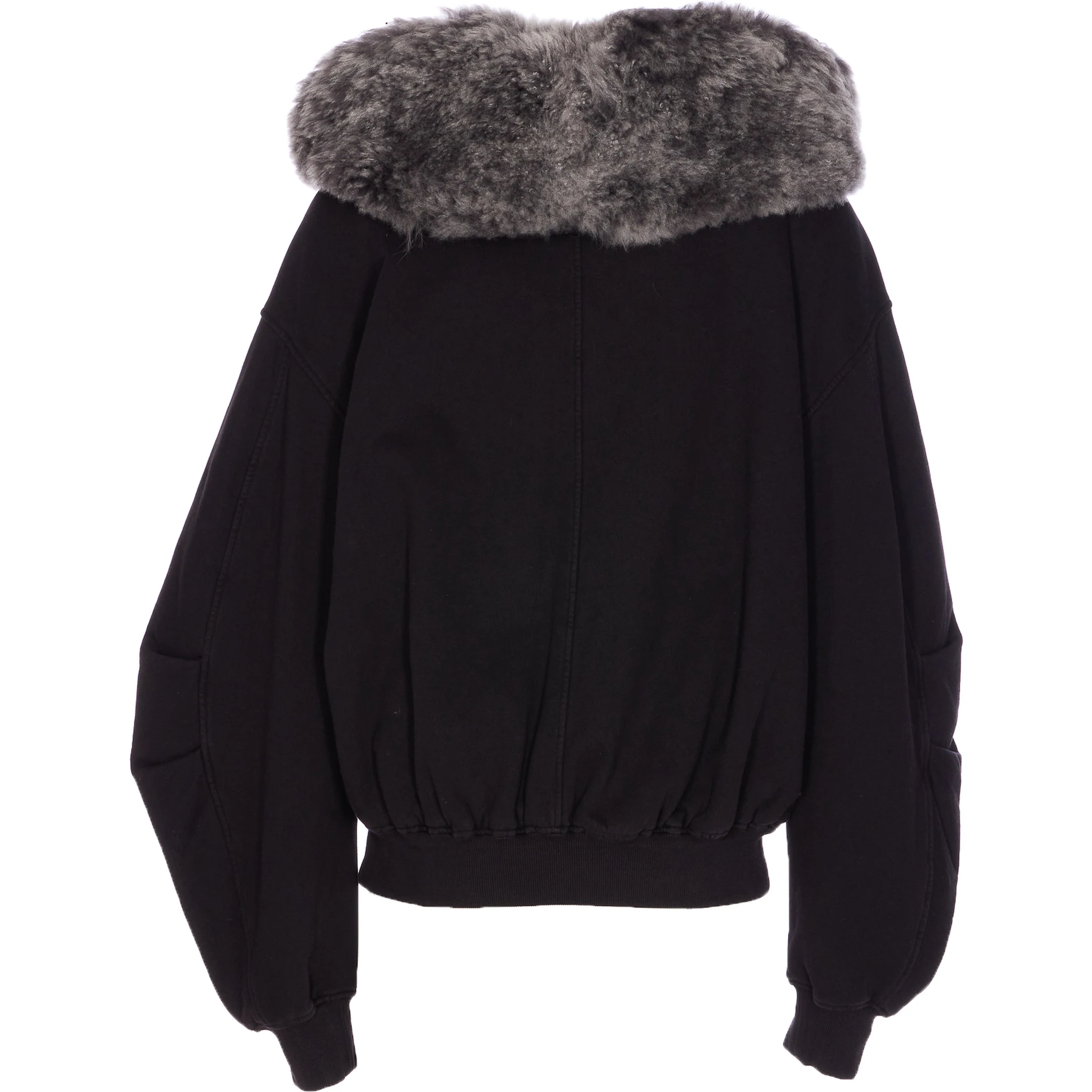 fur-trimmed zip-up hoodie