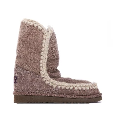 logo-patch suede boots