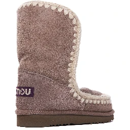 logo-patch suede boots