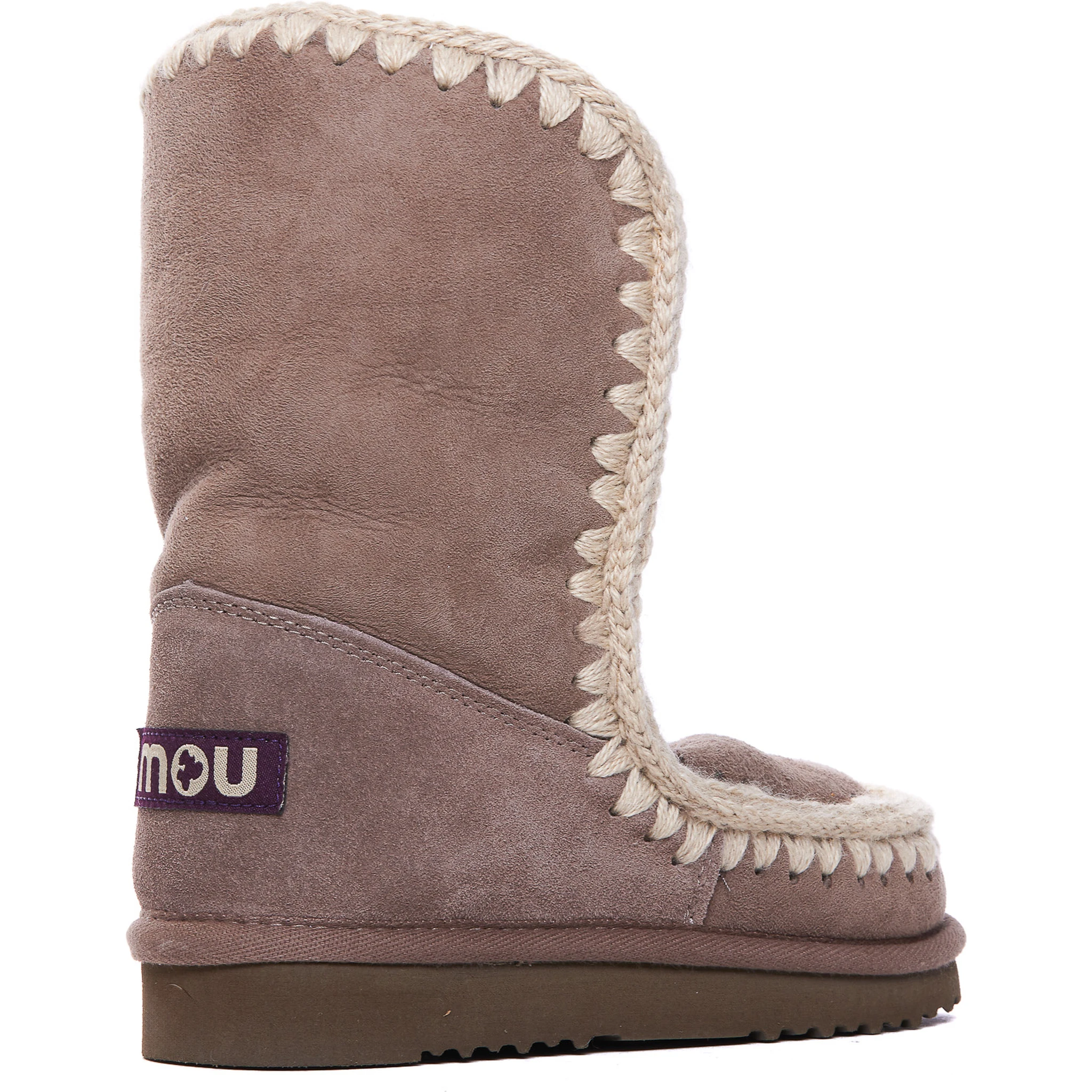 logo-patch suede boots