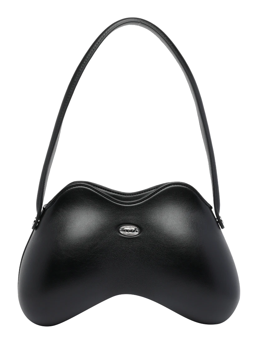 Double-D curved shoulder bag