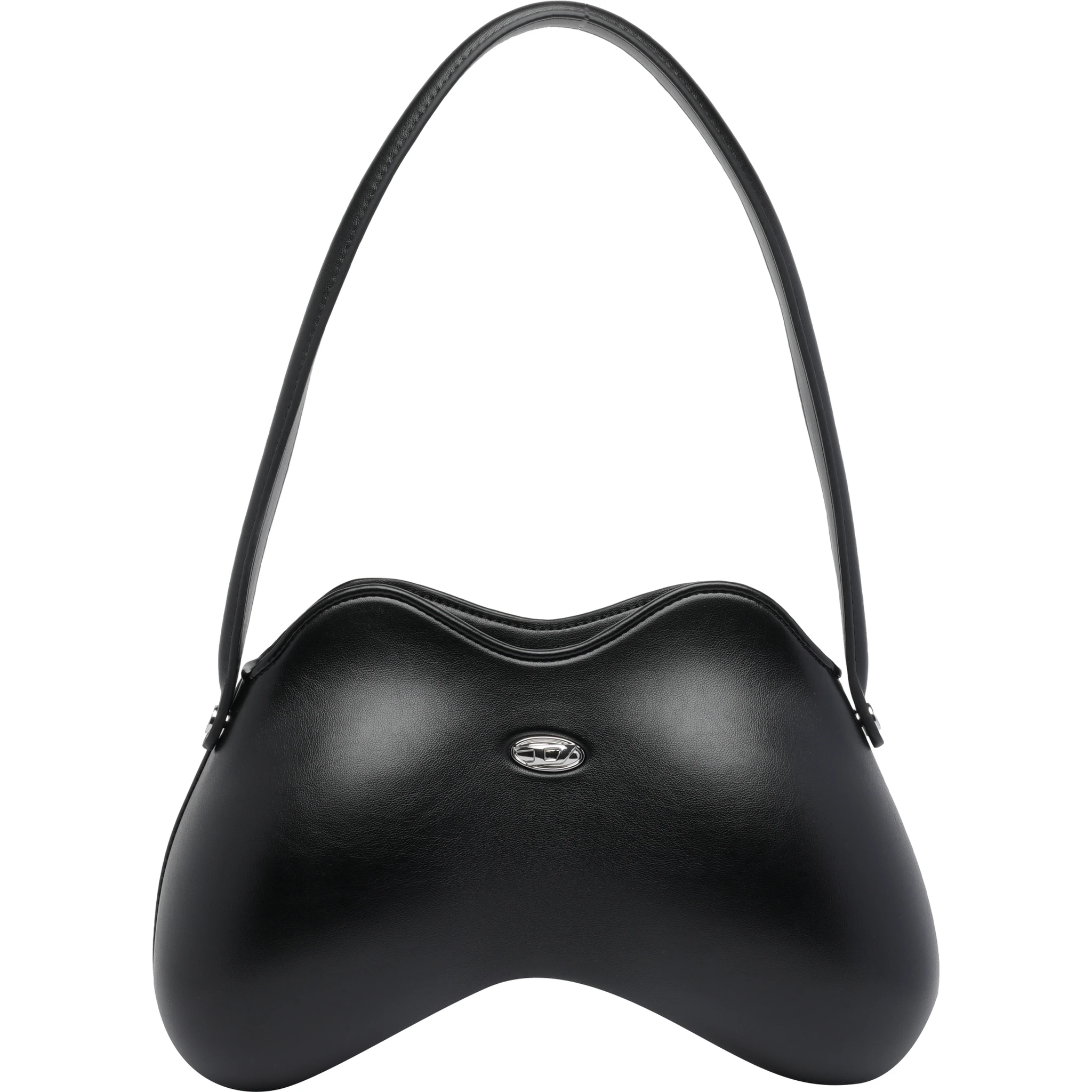 Double-D curved shoulder bag