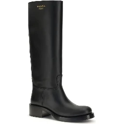 Black Calf Leather Bos Taurus High Heel Boots