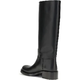 Black Calf Leather Bos Taurus High Heel Boots