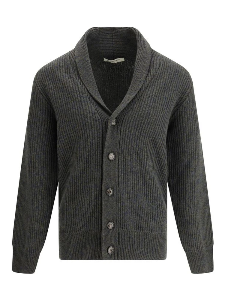 Green Fleece Wool Cardigan
