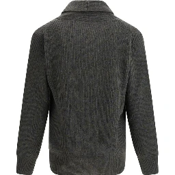 Green Fleece Wool Cardigan