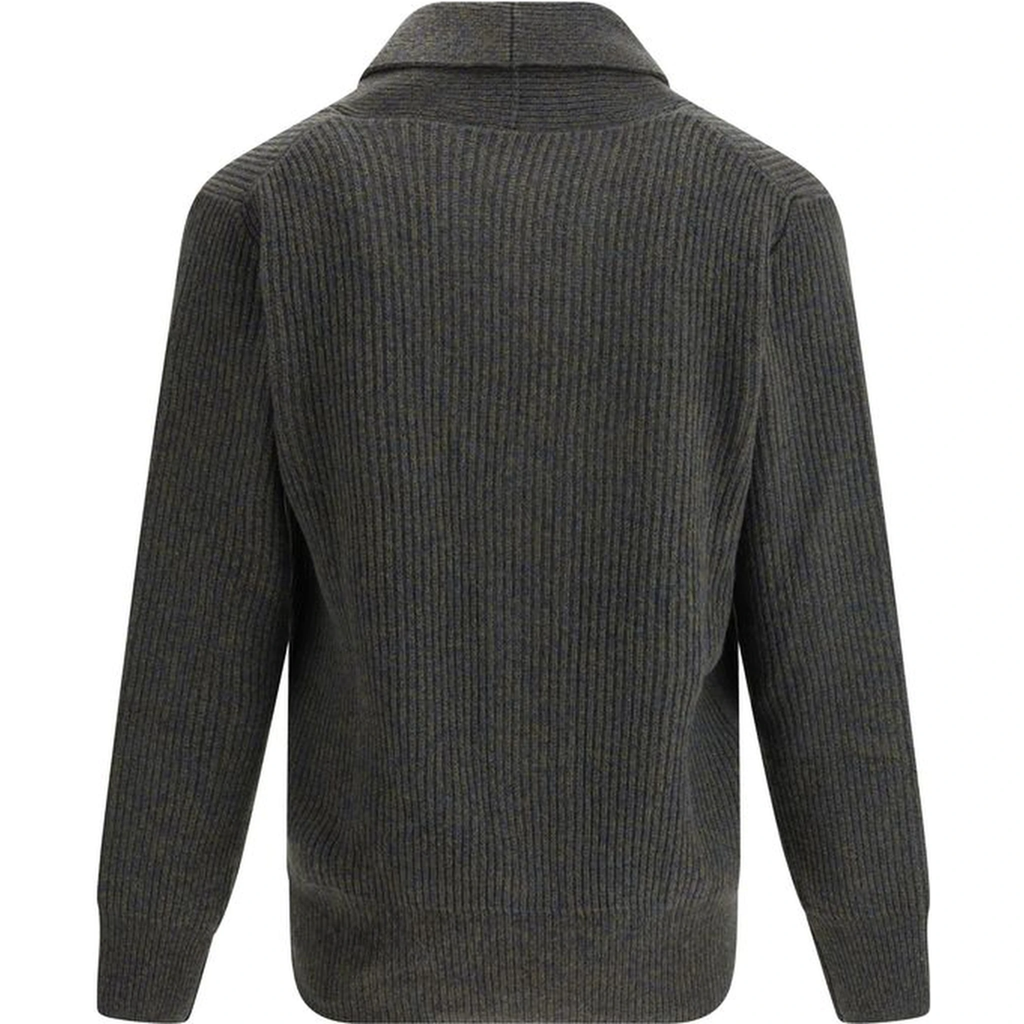 Green Fleece Wool Cardigan