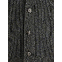 Green Fleece Wool Cardigan