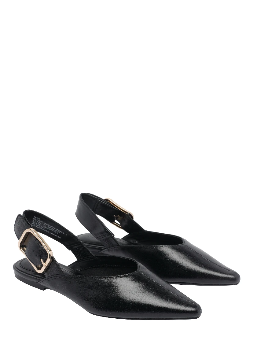 Black Slingback Flat Shoes