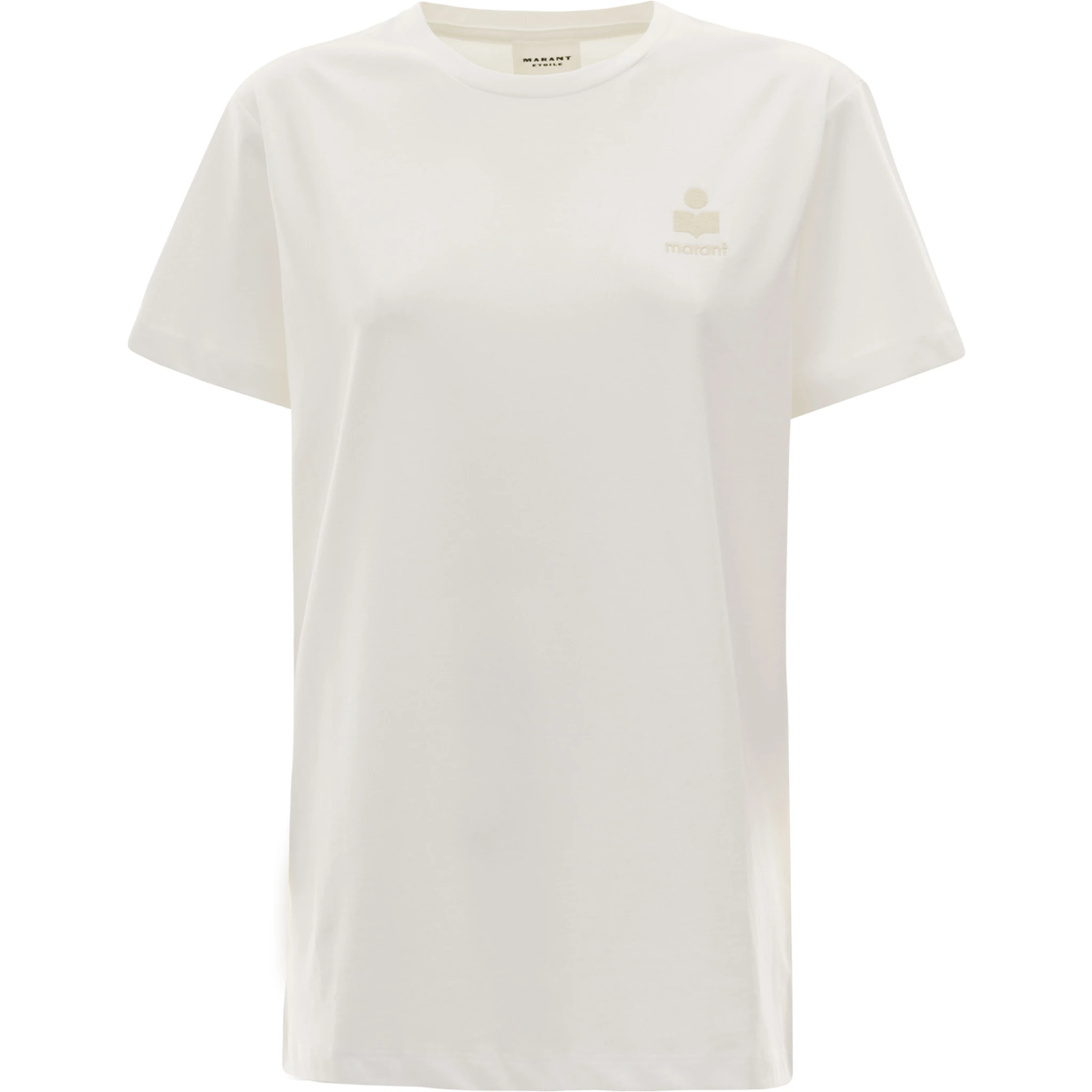 Aby White Crewneck T-Shirt with Small Logo Print Woman Isabel Marant Etoile