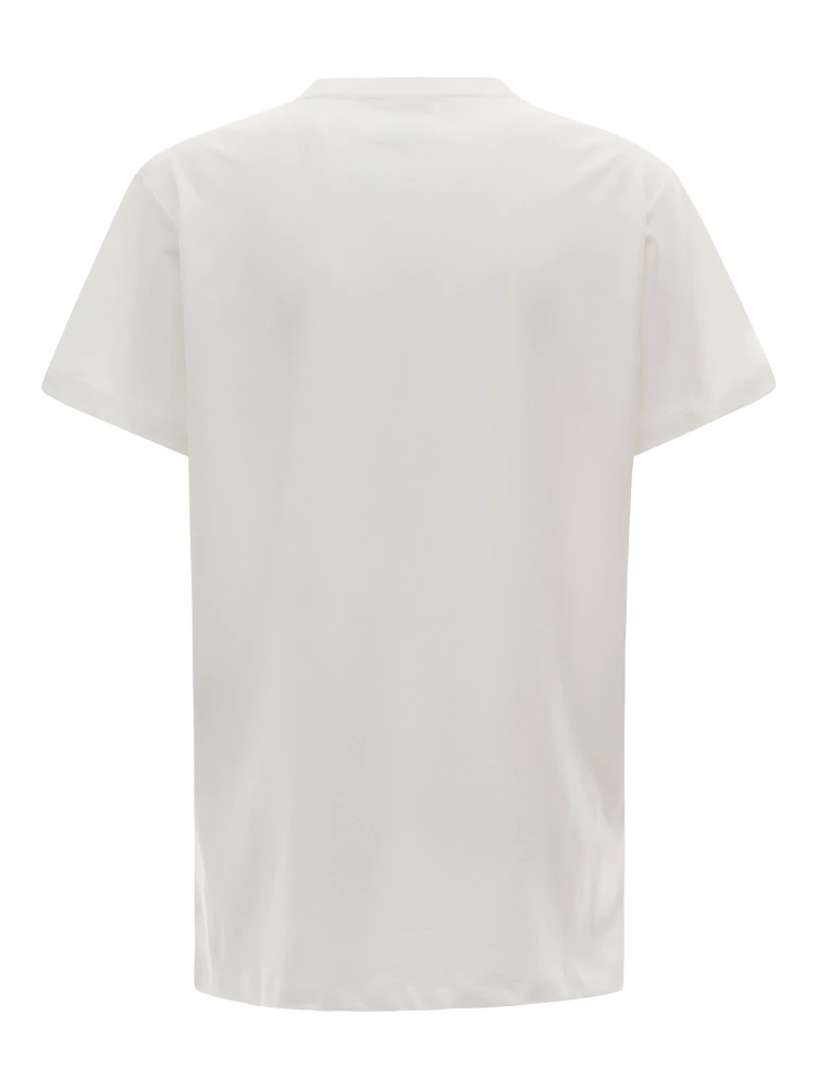 Aby White Crewneck T-Shirt with Small Logo Print Woman Isabel Marant Etoile alternative